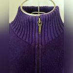 Ralph Lauren Lauren  purple turtleneck full zip sweater L 100% cotton Photo 9