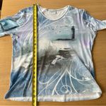 Cactus Bay Ocean Lighthouse Top Sz L 100% Cotton USA Blue Y2K Bling Embellished Size L Photo 10