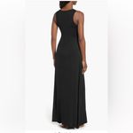 Loveappella  black maxi v neck jersey dress - s Photo 2