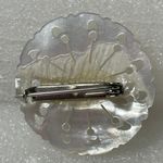 Vintage Flower Carved Mother Of Pearl Brooch Multi Photo 1