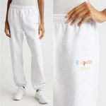 THE MAYFAIR GROUP Gender Inclusive ‘Empathy Always’ Embroidered Sweatpants Grey Gray Photo 1