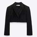 ZARA blazer cropped suit jacket black casual business Photo 3