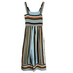 Japna B8  Striped Wide Leg Jumpsuit Smocked Bodice Cropped Women's Small Photo 4