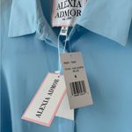 Alexia Admor ‎ NWT Womens 6 Zayn Blouson Sleeve Sheer Blouse Halogen Blue Photo 8