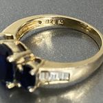 Ross Simons  gold Over Sterling Silver 925 Dark Blue Sapphire band Ring Sz 8 Photo 3