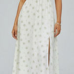 House Of CB Christabel Floral Shirred Midi Dress, Ivory, L+ Photo 0