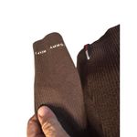 Tommy Hilfiger  Ribbed Knit Top Chocolate Brown Split Neck (L) Neutral Minimalist Photo 5