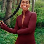 Athleta NWT + ALICIA KEYS Goddess Bodysuit, Maroon, Size M 450639 Photo 10