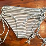 Ellejay  Puka Black & White Striped String Bikini size s/m Photo 3