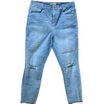 Good American Good Waist Crop Raw Edge Blue352 Size 15/33 Photo 3