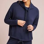 Stateside  x ANTHROPOLOGIE | Navy Blue Fleece Hoodie Drawstring | Size Medium Photo 0