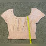 Hollister light pink floral off the shoulder cropped size medium shirt Photo 5