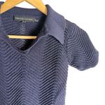 English Factory Scallop Detail Crochet Knit Collared Navy Polo Top Size XS Photo 4
