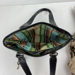 Fossil Modern Vintage Raffia Black Rattan Leather Woven Satchel Shoulder Bag Key Photo 11