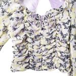 Free People Mabel Printed Blouse Lilac Combo Photo 3