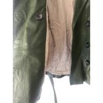 Hh_Hhh Women Size Large Made In Turkey Green Leather Double Breasted Belted Coat Photo 7