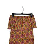 Judith March Women's Dress Flounce Strapless Floral Diamond Brown Yellow‎ Small Yellow Photo 1