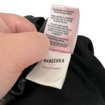 Nanushka Roberta Black Faux Leather Mini Shirt Dress Western Size Medium Photo 13