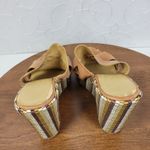 Nine West Womens Jaimy Sandals 7 Tan Leather Open Toe Cork Platform Wedge Heels Photo 5