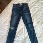 Frame le high raw hem distressed dark wash skinny jeans 29 Photo 3