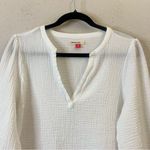 Marine layer  Jamie Banded Collar Top White Cotton Gauze Size Large Photo 5
