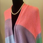 Main Strip Colorful Striped Women's open cardigan with pockets chunky look Photo 1