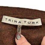 Trina Turk Medium Brown Sweater Classic Cardigan Button Front 100% Merino Wool Photo 4