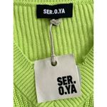 NWT SER.O.YA Syd Sweater Women Size Medium Neon Green Distressed Grunge V Photo 8