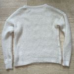 Soft Surroundings  White Silver Thread Cable Knit Long Sleeve Sweater‎ Size L Photo 4