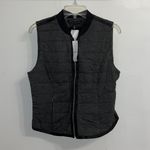 White House | Black Market NWT $130  Grey Knit Quilted Zip Front Vest S Photo 2