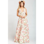 Show Me Your Mumu  Ava Maxi Dress Lily Lady‎ floral leafs size L Photo 2