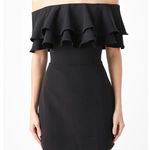Endless Rose Ruffle Off-The-Shoulder Mini Dress - Black Medium NWT Photo 5