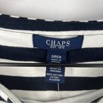CHAPS ‎ Navy and White Striped 100% Cotton Boat Neck Short Sleeve Tee NWT Size S Photo 2