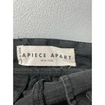 Apiece Apart Women's Black Pleated High Rise Wide Leg Crop Denim Jeans Size S Photo 3