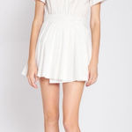 EN SAISON Noemi Romper Pleated Skirt Collared Preppy Coastal in White Size M Size M Photo 0