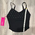 Terez NWT  Corset Crop Top Athletic Bra Tank Black Rainbow Gemstone Size XXS Photo 3