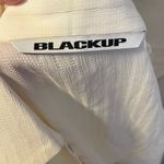 Black up Snap Closure Accent Textured Cream Shirt Approx Small A30 White Photo 9