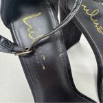 Lulus Black Faux Leather Braided Chunky Heels Womens 8 Peep Toe Classic Pumps Photo 4