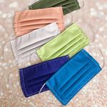 Double layered 100% Supima cotton Scalloped stitches/embroidered luxury face mask Lime Green Photo 4