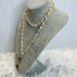 Shell Necklace Long 22.5" Long Shells Pendant Brown Photo 2