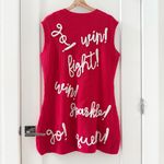 None Queen of Sparkles Fight! Win! Sweater Dress Red White Christmas Size M Photo 4