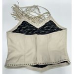 Jack Daniel's  Old No 7 Leather Women Crop Top Medium Motorcycle Fringe Biker Photo 1