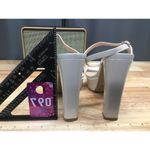 Chinese Laundry Women's 10 M White Leather Block Heel Open Toe Platform Sandals Photo 3