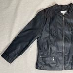Christopher & Banks  | Black Zip-Up Faux Leather Jacket | PXL Photo 3