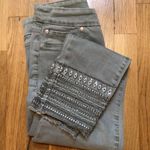 Tribal Womens Jegging Jean Pull on Ankle Embellished in Jungle Sz 4 EUC Green Photo 2