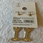 Gap : Pearl/ Gold Tone Champagne Glass Earrings- New Years Photo 10