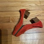 Caslon Suede Pumps Orange Chunky Heel Business Casual Party colorful bright coastal comfy slouchy corrugated draped ruched Photo 5