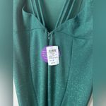 Hunter Windsor Keyla Open Back Fitted Formal Glitter Gown  Green NEW Size Small Photo 7