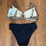 ANDIE Bikini Set Bonita Top 90s High Waisted Bottom Leopard Black M-DD NWT Photo 3