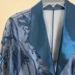 Y2K Embroidered Beaded Sheer Blue Top S/M Fairycore Party Elegant Dressy Size M Photo 1